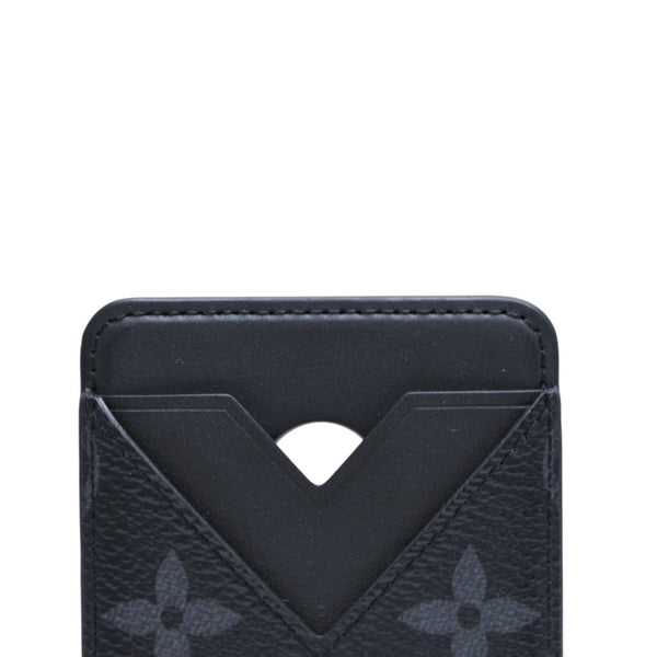 極美品 LOUIS VUITTON ルイヴィトン ポルト カルト マグネット カードケース M12602 モノグラム エクリプス ブラック グレー 中古 4a002541