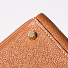 画像をギャラリービューアに読み込む, 新品同様 HERMES エルメス ケリー28 内縫い ゴールド C刻印 トゴ シルバー金具 ハンドバッグ 中古 4a002760