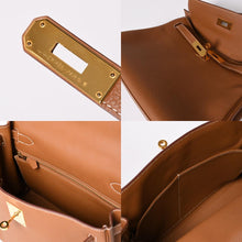 画像をギャラリービューアに読み込む, 新品同様 HERMES エルメス ケリー28 内縫い ゴールド C刻印 トゴ シルバー金具 ハンドバッグ 中古 4a002760