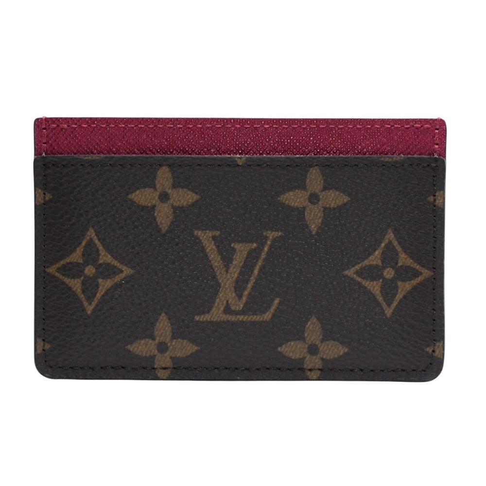 新品未使用 LOUIS VUITTON ルイヴィトン ポルトカルト サーンプル カードケース M60703 モノグラム ブラウン ワインレッド 中古 4a002548