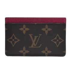 新品未使用 LOUIS VUITTON ルイヴィトン ポルトカルト サーンプル カードケース M60703 モノグラム ブラウン ワインレッド 中古 4a002548