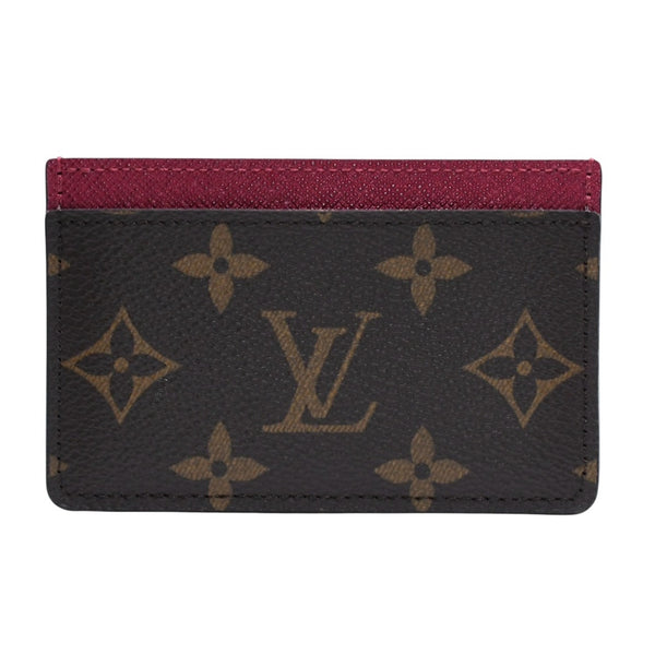 新品未使用 LOUIS VUITTON ルイヴィトン ポルトカルト サーンプル カードケース M60703 モノグラム ブラウン ワインレッド 中古 4a002548