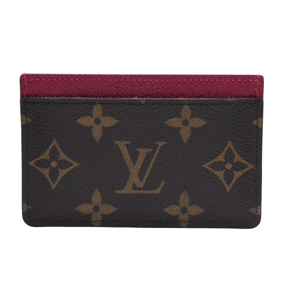 新品未使用 LOUIS VUITTON ルイヴィトン ポルトカルト サーンプル カードケース M60703 モノグラム ブラウン ワインレッド 中古 4a002548