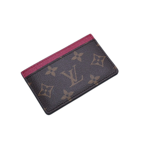 新品未使用 LOUIS VUITTON ルイヴィトン ポルトカルト サーンプル カードケース M60703 モノグラム ブラウン ワインレッド 中古 4a002548