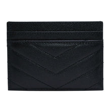 画像をギャラリービューアに読み込む, 極美品 SAINT LAURENT サンローラン Vステッチ YSLロゴ 2ME423291 レザー カードケース ブラック 中古 4a002549
