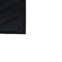 画像をギャラリービューアに読み込む, 極美品 SAINT LAURENT サンローラン Vステッチ YSLロゴ 2ME423291 レザー カードケース ブラック 中古 4a002549
