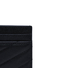 画像をギャラリービューアに読み込む, 極美品 SAINT LAURENT サンローラン Vステッチ YSLロゴ 2ME423291 レザー カードケース ブラック 中古 4a002549