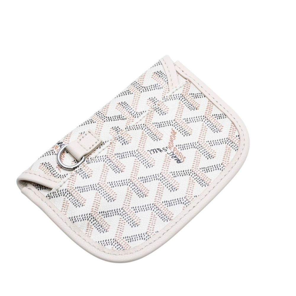 Very Good Condition GOYARD Ange Handbag Pouch Ivory White Goyardin Canvas Used 4a002543