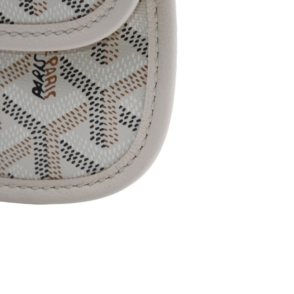 Very Good Condition GOYARD Ange Handbag Pouch Ivory White Goyardin Canvas Used 4a002543