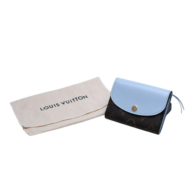 極美品 LOUIS VUITTON ルイヴィトン モノグラム ポルトモネ・ロザリ ブラウン ブルー M83583 中古 4a002776