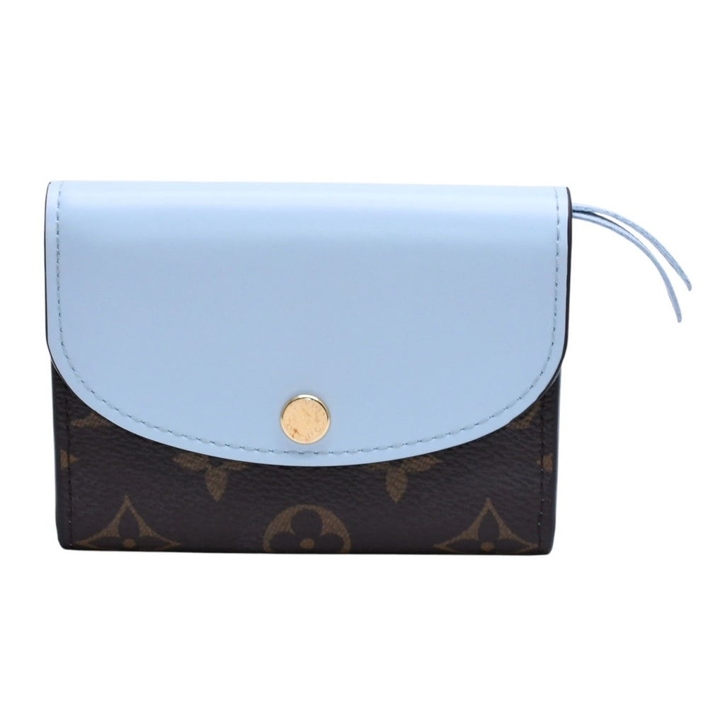 Very good condition LOUIS VUITTON Monogram Portomone Rosali Brown Blue M83583 Used 4a002776