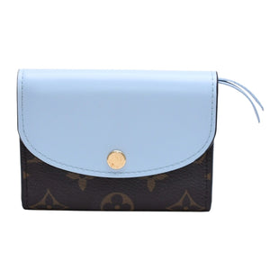 極美品 LOUIS VUITTON ルイヴィトン モノグラム ポルトモネ・ロザリ ブラウン ブルー M83583 中古 4a002776