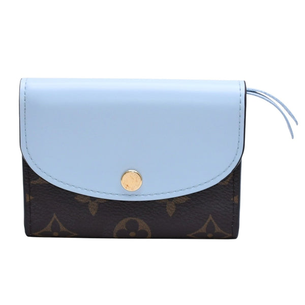 極美品 LOUIS VUITTON ルイヴィトン モノグラム ポルトモネ・ロザリ ブラウン ブルー M83583 中古 4a002776