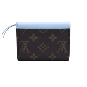 極美品 LOUIS VUITTON ルイヴィトン モノグラム ポルトモネ・ロザリ ブラウン ブルー M83583 中古 4a002776
