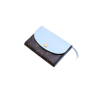 極美品 LOUIS VUITTON ルイヴィトン モノグラム ポルトモネ・ロザリ ブラウン ブルー M83583 中古 4a002776