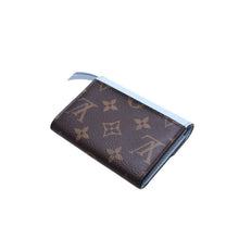 画像をギャラリービューアに読み込む, 極美品 LOUIS VUITTON ルイヴィトン モノグラム ポルトモネ・ロザリ ブラウン ブルー M83583 中古 4a002776