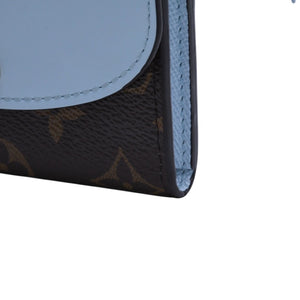 極美品 LOUIS VUITTON ルイヴィトン モノグラム ポルトモネ・ロザリ ブラウン ブルー M83583 中古 4a002776