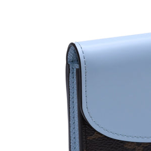 極美品 LOUIS VUITTON ルイヴィトン モノグラム ポルトモネ・ロザリ ブラウン ブルー M83583 中古 4a002776