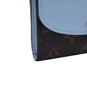 極美品 LOUIS VUITTON ルイヴィトン モノグラム ポルトモネ・ロザリ ブラウン ブルー M83583 中古 4a002776