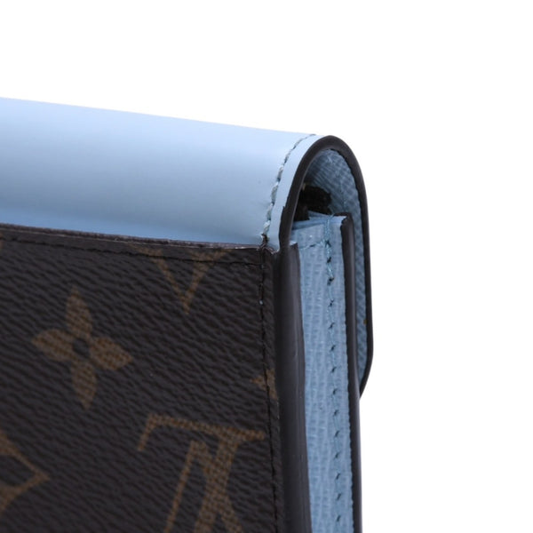 極美品 LOUIS VUITTON ルイヴィトン モノグラム ポルトモネ・ロザリ ブラウン ブルー M83583 中古 4a002776