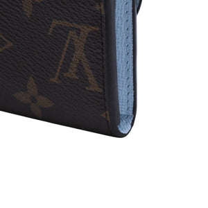 極美品 LOUIS VUITTON ルイヴィトン モノグラム ポルトモネ・ロザリ ブラウン ブルー M83583 中古 4a002776
