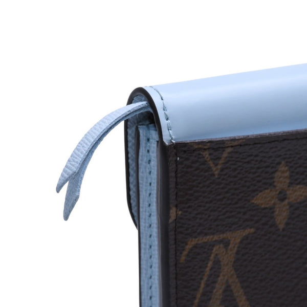 極美品 LOUIS VUITTON ルイヴィトン モノグラム ポルトモネ・ロザリ ブラウン ブルー M83583 中古 4a002776