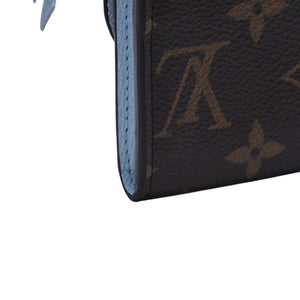 極美品 LOUIS VUITTON ルイヴィトン モノグラム ポルトモネ・ロザリ ブラウン ブルー M83583 中古 4a002776