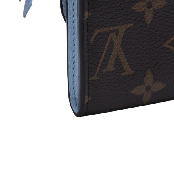 極美品 LOUIS VUITTON ルイヴィトン モノグラム ポルトモネ・ロザリ ブラウン ブルー M83583 中古 4a002776