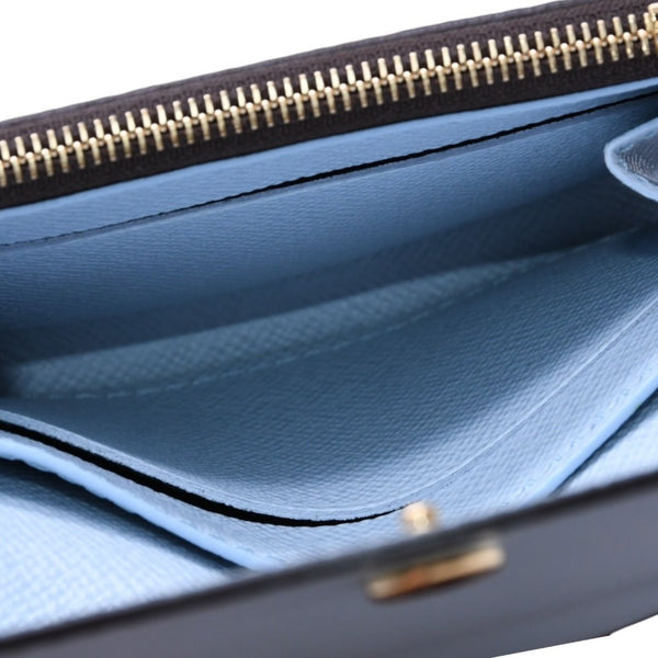 極美品 LOUIS VUITTON ルイヴィトン モノグラム ポルトモネ・ロザリ ブラウン ブルー M83583 中古 4a002776