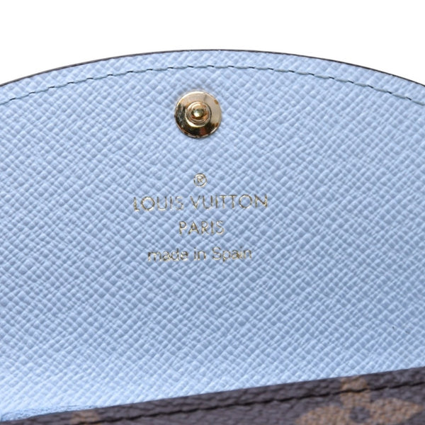 極美品 LOUIS VUITTON ルイヴィトン モノグラム ポルトモネ・ロザリ ブラウン ブルー M83583 中古 4a002776
