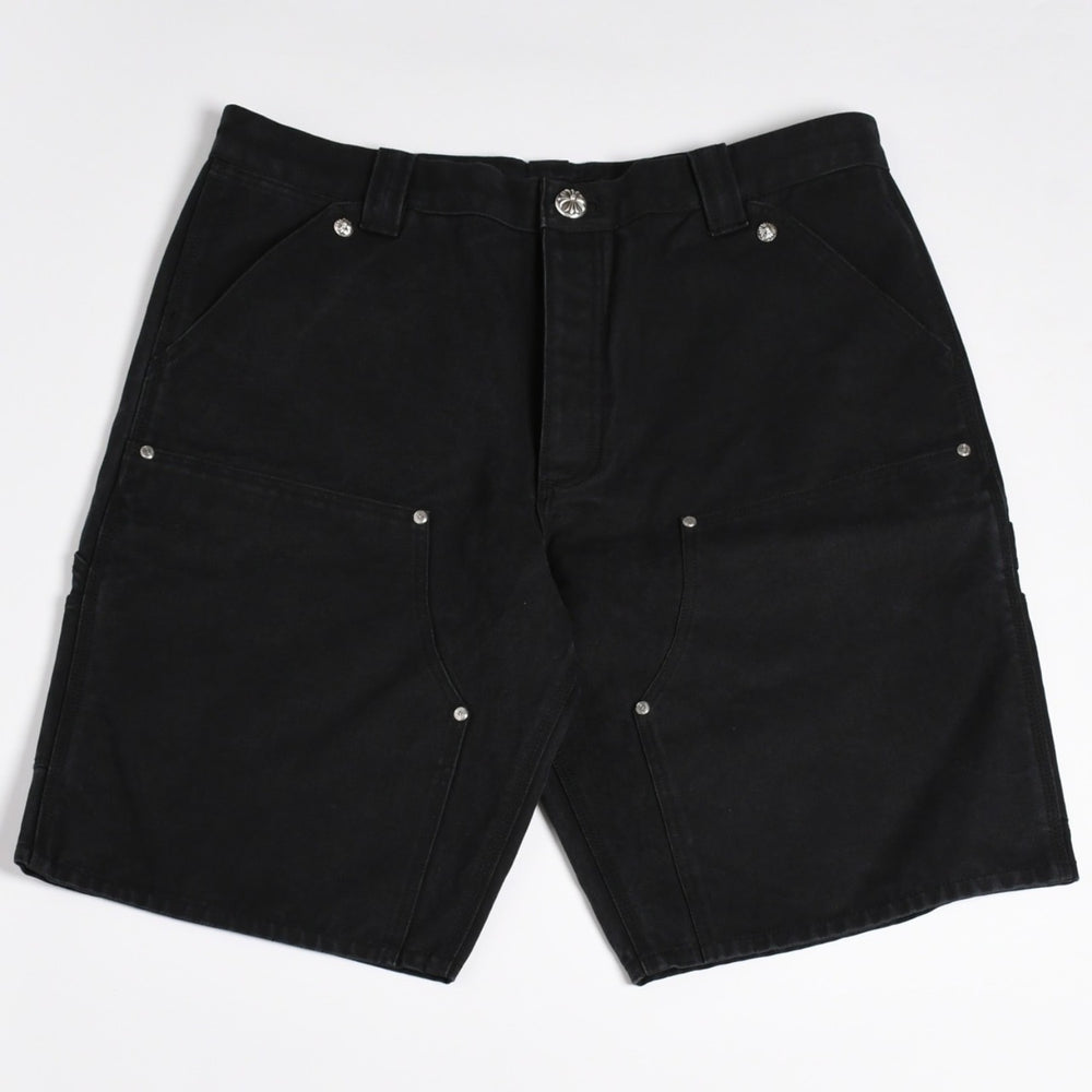新品同様品 CHROME HEARTS クロムハーツ CARPENTER DOUBLE KNEE カーペンター ハーフパンツ サイズ36 パッチ付き クロスボール シルバー925 中古 4a002562