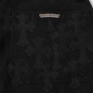 新品同様品 CHROME HEARTS クロムハーツ CARPENTER DOUBLE KNEE カーペンター ハーフパンツ サイズ36 パッチ付き クロスボール シルバー925 中古 4a002562