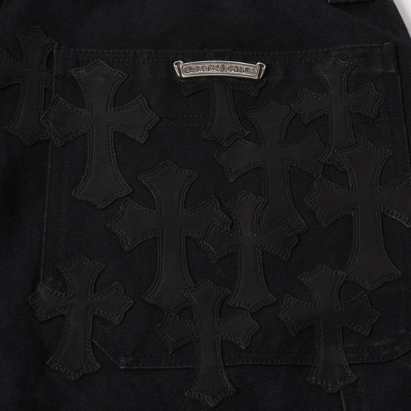 新品同様品 CHROME HEARTS クロムハーツ CARPENTER DOUBLE KNEE カーペンター ハーフパンツ サイズ36 パッチ付き クロスボール シルバー925 中古 4a002562
