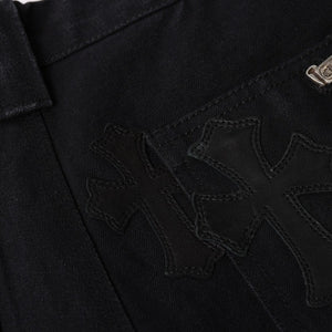 新品同様品 CHROME HEARTS クロムハーツ CARPENTER DOUBLE KNEE カーペンター ハーフパンツ サイズ36 パッチ付き クロスボール シルバー925 中古 4a002562