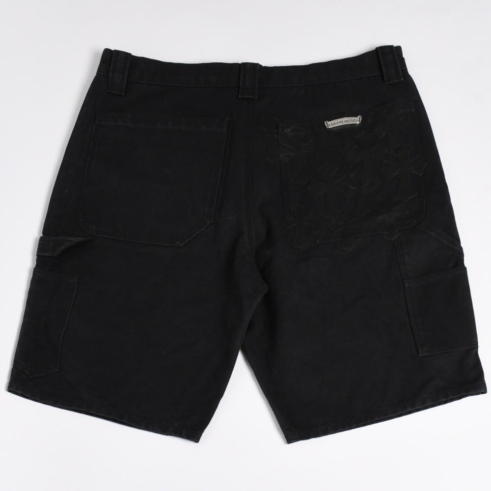 新品同様品 CHROME HEARTS クロムハーツ CARPENTER DOUBLE KNEE カーペンター ハーフパンツ サイズ36 パッチ付き クロスボール シルバー925 中古 4a002562