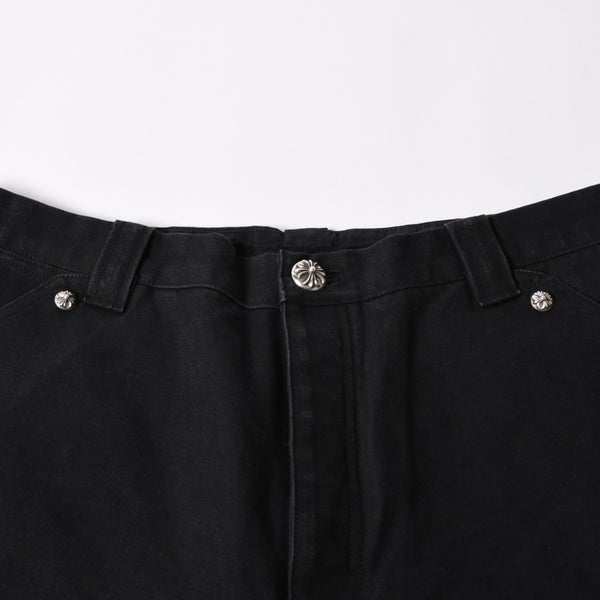 新品同様品 CHROME HEARTS クロムハーツ CARPENTER DOUBLE KNEE カーペンター ハーフパンツ サイズ36 パッチ付き クロスボール シルバー925 中古 4a002562