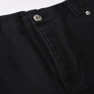 新品同様品 CHROME HEARTS クロムハーツ CARPENTER DOUBLE KNEE カーペンター ハーフパンツ サイズ36 パッチ付き クロスボール シルバー925 中古 4a002562