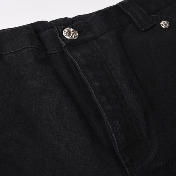 新品同様品 CHROME HEARTS クロムハーツ CARPENTER DOUBLE KNEE カーペンター ハーフパンツ サイズ36 パッチ付き クロスボール シルバー925 中古 4a002562