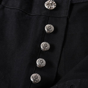 新品同様品 CHROME HEARTS クロムハーツ CARPENTER DOUBLE KNEE カーペンター ハーフパンツ サイズ36 パッチ付き クロスボール シルバー925 中古 4a002562