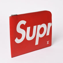 画像をギャラリービューアに読み込む, 極美品 LOUIS VUITTON SUPREME ルイヴィトン シュプリーム ポシェット ジュール GM エピ M67722 レッド シルバー金具 中古 4a002773