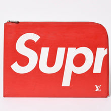 画像をギャラリービューアに読み込む, 極美品 LOUIS VUITTON SUPREME ルイヴィトン シュプリーム ポシェット ジュール GM エピ M67722 レッド シルバー金具 中古 4a002773