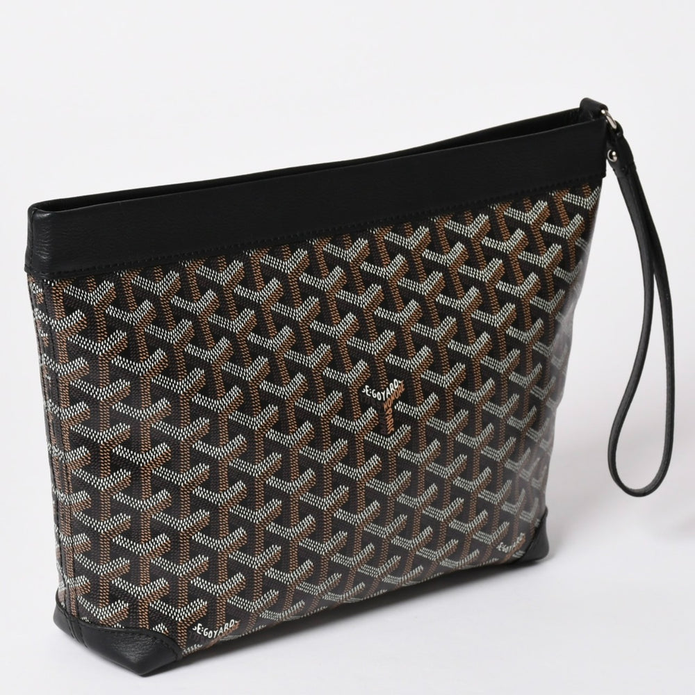 [USED/中古]GOYARD ゴヤール クラッチバッグ コンティポーチ ブラック PVC レザー CONTIPPMLTY01CL01P シルバー金具 Aランク 中古 4a002788