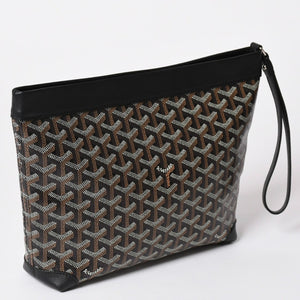 [USED/中古]GOYARD ゴヤール クラッチバッグ コンティポーチ ブラック PVC レザー CONTIPPMLTY01CL01P シルバー金具 Aランク 中古 4a002788