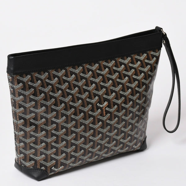 [USED/中古]GOYARD ゴヤール クラッチバッグ コンティポーチ ブラック PVC レザー CONTIPPMLTY01CL01P シルバー金具 Aランク 中古 4a002788