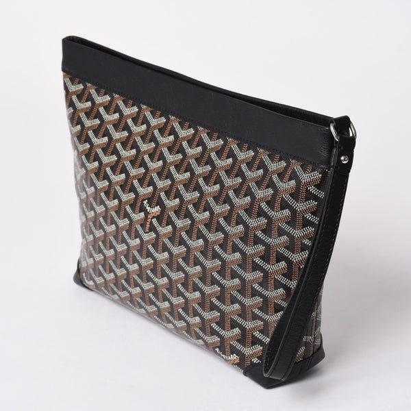[USED/中古]GOYARD ゴヤール クラッチバッグ コンティポーチ ブラック PVC レザー CONTIPPMLTY01CL01P シルバー金具 Aランク 中古 4a002788