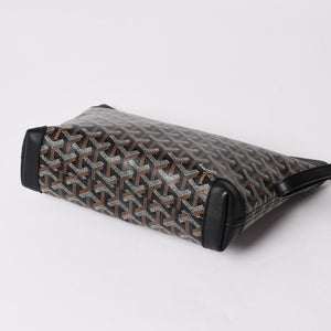 [USED/中古]GOYARD ゴヤール クラッチバッグ コンティポーチ ブラック PVC レザー CONTIPPMLTY01CL01P シルバー金具 Aランク 中古 4a002788