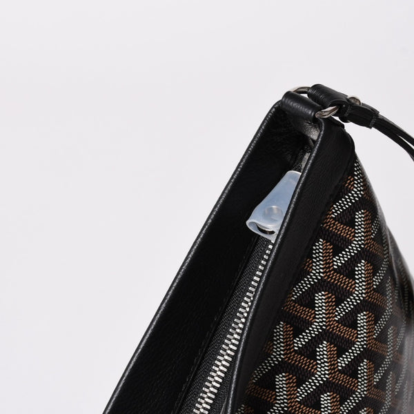 [USED/中古]GOYARD ゴヤール クラッチバッグ コンティポーチ ブラック PVC レザー CONTIPPMLTY01CL01P シルバー金具 Aランク 中古 4a002788