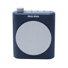 画像をギャラリービューアに読み込む, 極美品 MIU MIU ノベルティワイヤレススピーカー ネイビー グレー Bluetooth ブルートゥース コンパクトスピーカー 中古 4a002442