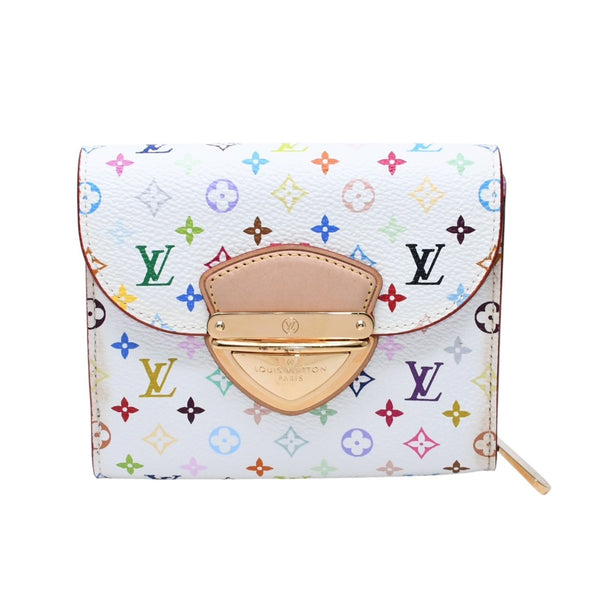 LOUISVUITTON ルイヴィトン ポルトフォイユ M58081 コアラ 三つ折り財布 モノグラム マルチカラー ホワイト 美品 中古 4a002572