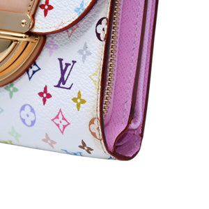 LOUISVUITTON ルイヴィトン ポルトフォイユ M58081 コアラ 三つ折り財布 モノグラム マルチカラー ホワイト 美品 中古 4a002572